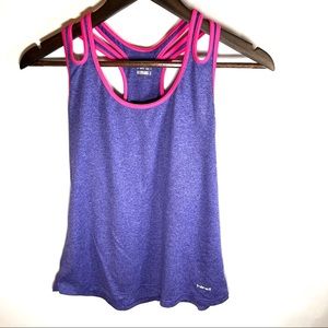 HIND | Women Racerback Purple & Hot Pink Workout Tank Top | S